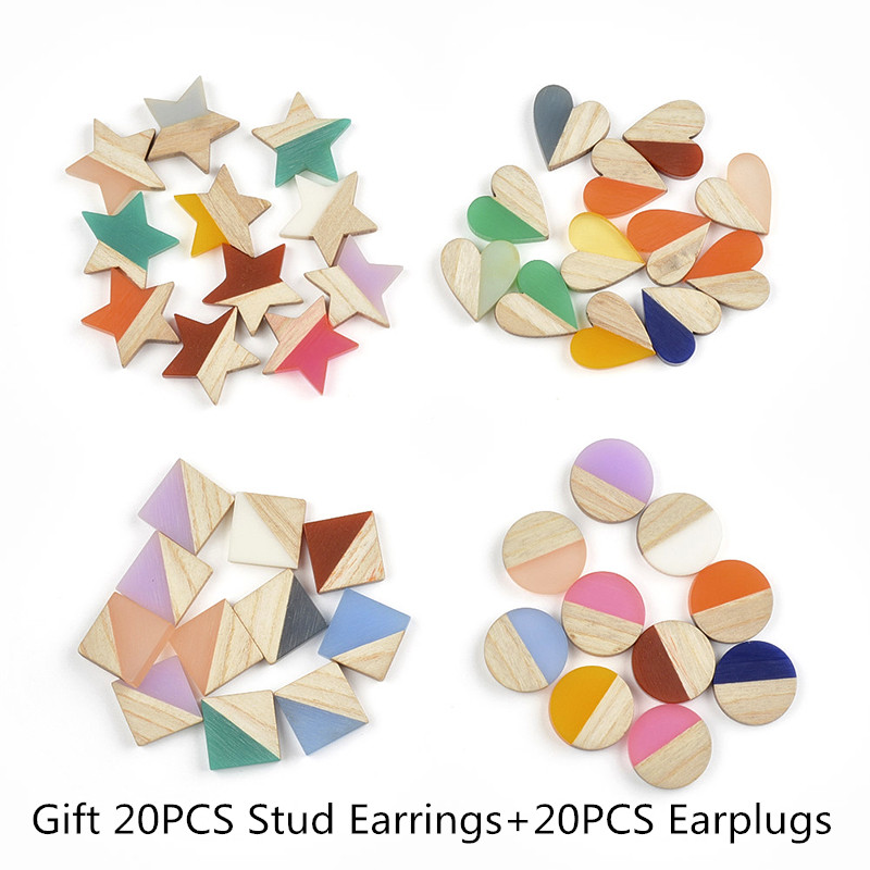 Woodworking Resin - 20 piezas accesorios de joyería cuadrados
